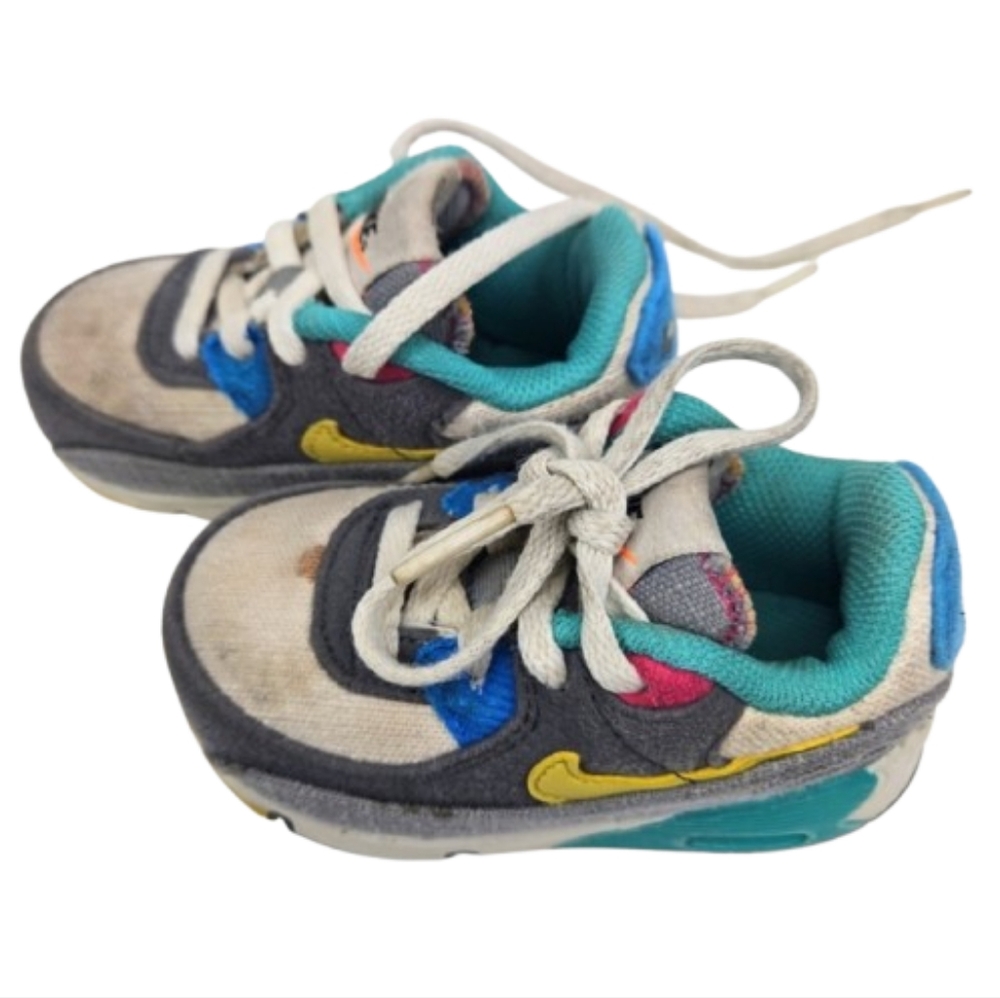 🎁Nike Air Max 90 Leather (TD) Toddler's Shoes 6C Phantom-Celery-Grey DQ7762-001